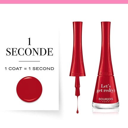 Bourjois 1 Seconde Nail Polish 09 Let's get red(y) 9ml - Maison des fragrances