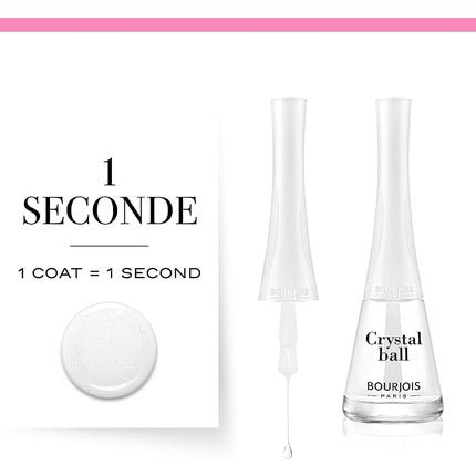 Bourjois 1 Seconde Nail Polish 9ml Crystal Clear - Maison des fragrances