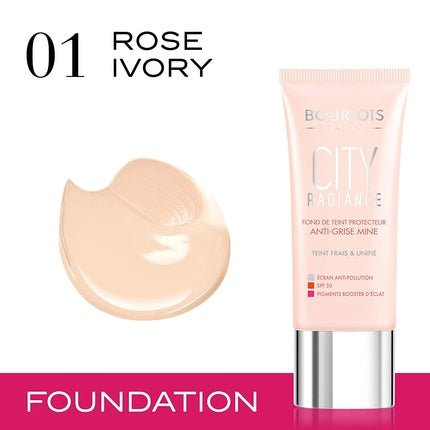 Bourjois City Radiance Foundation 1 Rose Ivory - Maison des fragrances