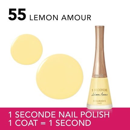 Bourjois French Riviera Collection 1 Seconde Nail Polish 55 Lemon Love - Maison des fragrances