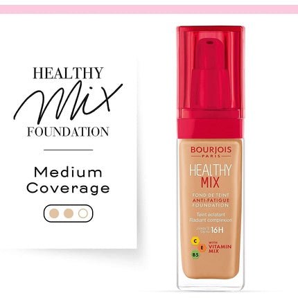 Bourjois Healthy Mix Anti - Fatigue Medium Coverage Liquid Foundation 56 Light Tan 3ml - Maison des fragrances