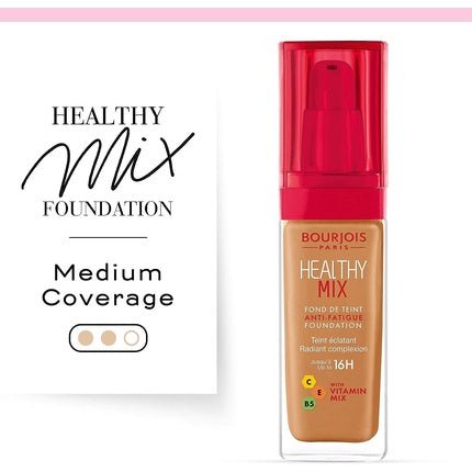Bourjois Healthy Mix Anti - Fatigue Medium Coverage Liquid Foundation 58 Caramel 30ml - Maison des fragrances