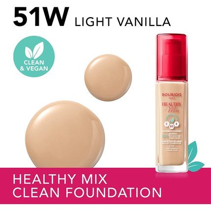 Bourjois Healthy Mix Clean & Vegan Foundation 51 Light Vanilla 30ml - Maison des fragrances