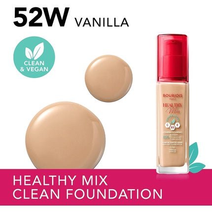 Bourjois Healthy Mix Clean & Vegan Foundation 52 Vanilla 30ml - Maison des fragrances