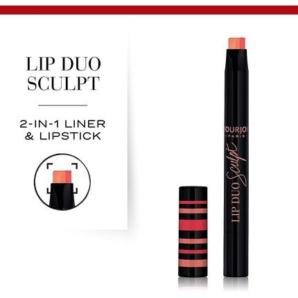 Bourjois Lip Duo Sculpt Liner & Lipstick - 02 Peach Shake 1.1g - Maison des fragrances