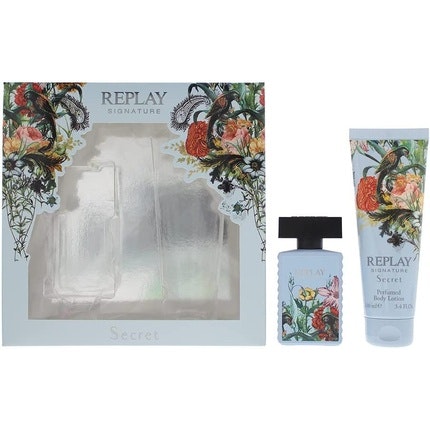 Replay Signature Secret For Woman Gift Set - Eau De Toilette 30ml and Body Lotion 100ml Replay