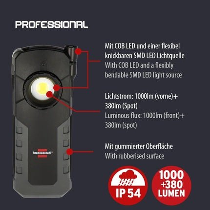 Brennenstuhl Professional Rechargeable LED Inspection Light HL 1000 ACW Work - Maison des fragrances