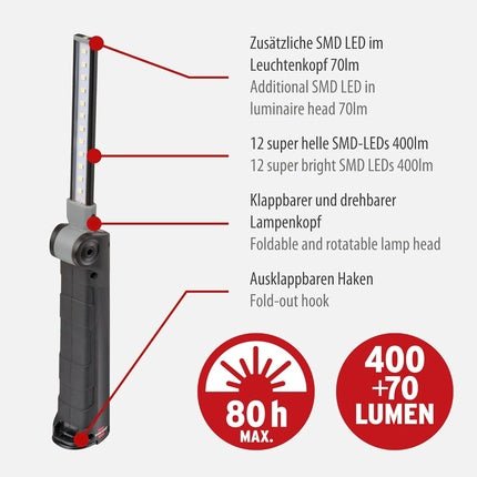 Brennenstuhl Rechargeable LED Torch Sansa 401 A - Rechargeable Work Light - Maison des fragrances