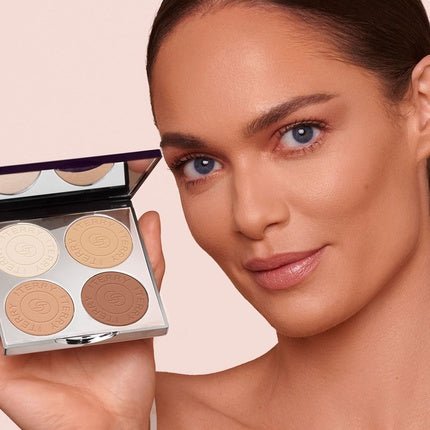 By Terry Hyaluronic Hydra - Powder Palette 4 - Shade Vegan Contour Palette for Flawless and Matte Complexion Fair to Medium - Maison des fragrances