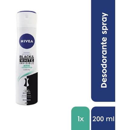 Nivea Black & White Active Deodorant Déodorant (Déo) Mixte 200ml