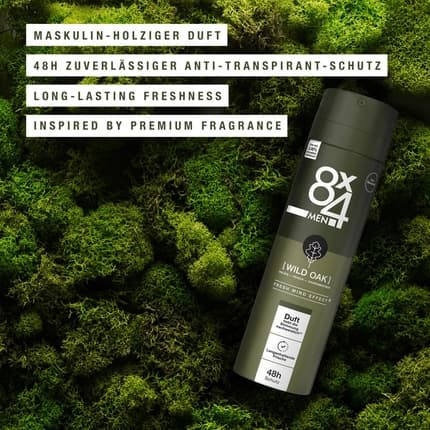8x4 Wild Oak Deodorant with Masculine Woody Scent Déodorant (Déo) Homme 150ml