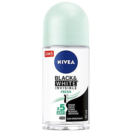 NIVEA Black&White Invisible Fresh Roll On Antiperspirant 50ml Nivea