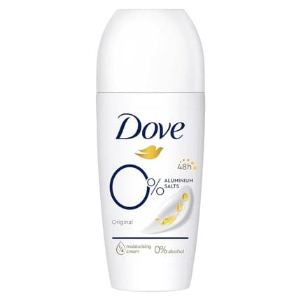 Dove Original Roll-On Deodorant 0% Aluminum Salts with 1/4 Moisturizing Cream and 48 Hour Protection Déodorant (Déo) Mixte 50ml