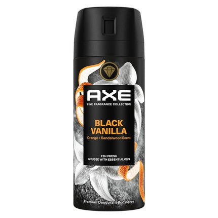 Axe Fine Fragrance Collection Premium Bodyspray Black Vanilla Deodorant without Aluminum for 72 Hours Freshness 150ml Axe/Lynx