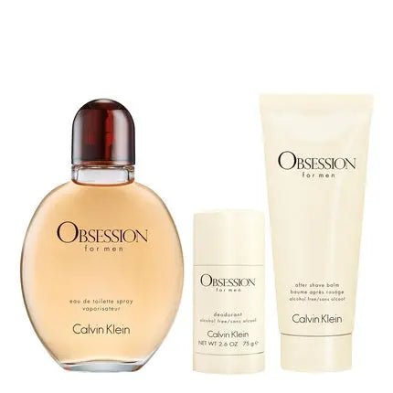 Calvin Klein Men's Obsession 3-Piece Gift Set 4.2 Fl Oz + 3.3 Fl Oz - Maison des fragrances