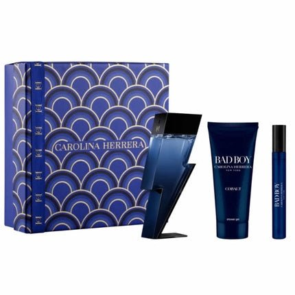 Carolina Herrera Bad Boy Cobalt Eau De Perfume Spray 100ml Set 3 Pieces - Men's Fragrances - Maison des fragrances