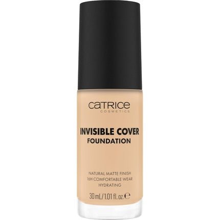 Catrice Invisible Cover Foundation 30ml 010W Nude Moisturizing Long - Lasting Natural for Dry Skin Vegan Oil - Free Paraben - Free Microplastic - Free - Maison des fragrances
