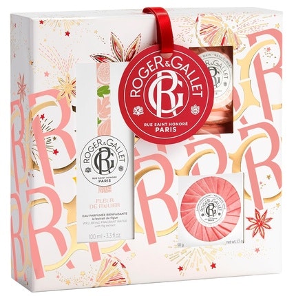 Roger & Gallet Fig Blossom Coffret 3.3 fl oz, 1oz équivaut à 30ml Spray 1.7 oz, 1oz équivaut à 30ml Soap Bath Tablets Roger & Gallet