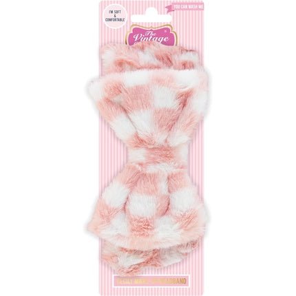 Cecily Pink & White Extra Soft Vintage Cosmetics Makeup Headband - Maison des fragrances