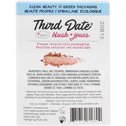 Cheeks By Thebalm Cosmetics Third Date Blush 6.5g - Maison des fragrances