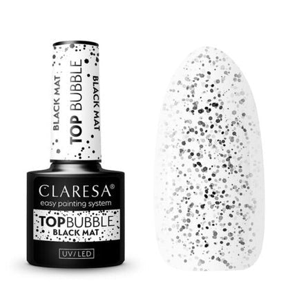 Claresa Nail Top Bubble Black Matte No Wipe UV LED - Maison des fragrances