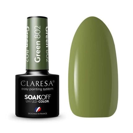 Claresa Soak Off Uv/Led Green Hybrid Nail Polish 802 - 5g - Maison des fragrances