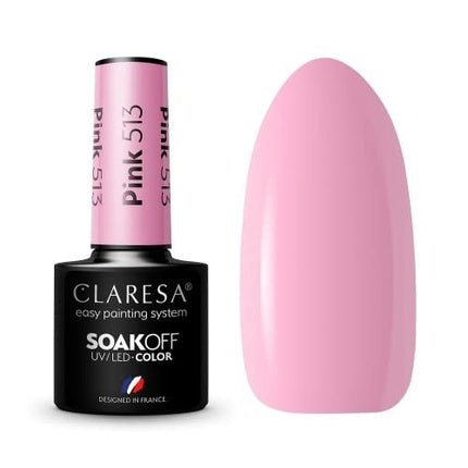 Claresa Soak Off Uv/Led Pink Hybrid Nail Polish 513 - 5g - Maison des fragrances