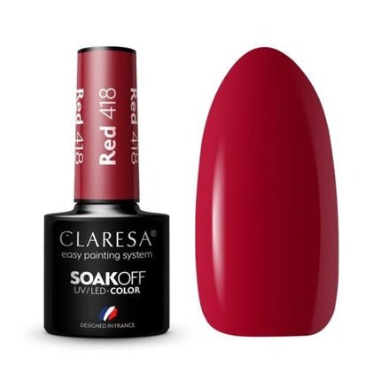 Claresa Soak Off Uv/Led Red Hybrid Nail Polish 418 5g - Maison des fragrances