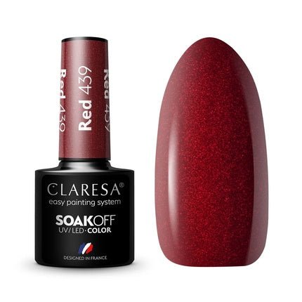 Claresa UV LED Nail Polish Collection Hybrid Manicure Soak Off - Red Color No. 439 5ml - Maison des fragrances