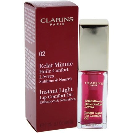 Clarins Instant Light Lip Comfort Oil 02 Raspberry 7ml - Maison des fragrances