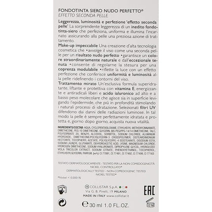 Collistar Perfect Nude Makeup Base Serum 01 30ml - Maison des fragrances