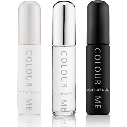 Colour Me White/Silver/Black Triple Pack 3 x Eau De 50ml pour homme - Maison des fragrances