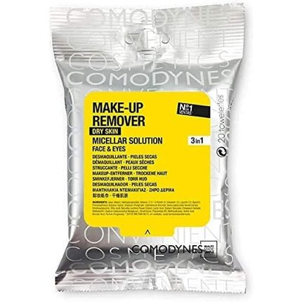 Comodynes Cleansing Facial Tissues Makeup Remover for Sensitive and Dry Skin Face and Eyes 20 Units - Maison des fragrances