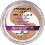 COVERGIRL & Olay Simply Ageless Foundation Creamy Natural 220 0.4 Oz 12g Brown - Maison des fragrances