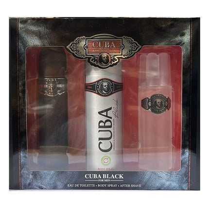 Cuba Black 3-Piece Luxury Coffret for Him Eau de toilette  Aftershave Body Spray Cuba