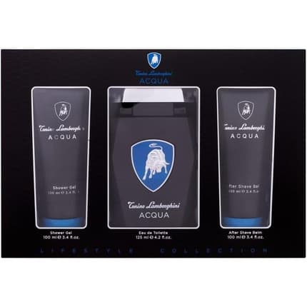 Tonino Lamborghini Acqua 3 Piece Gift Set: 125ml eau de toilette, 100ml gel shower, aftershave balml 100ml