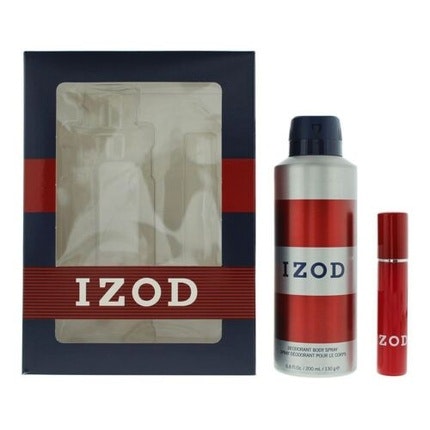 Izod Red 2 Piece Gift Set: Eau De Toilette 15ml - Body Spray 200ml For Men Izod