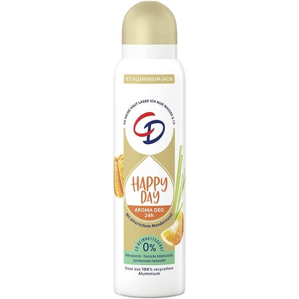 CD Aroma Deo-Spray Happy Day 150ml Aluminum-Free Deodorant with Essential Mandarin Oil and Lemongrass Extract Cd