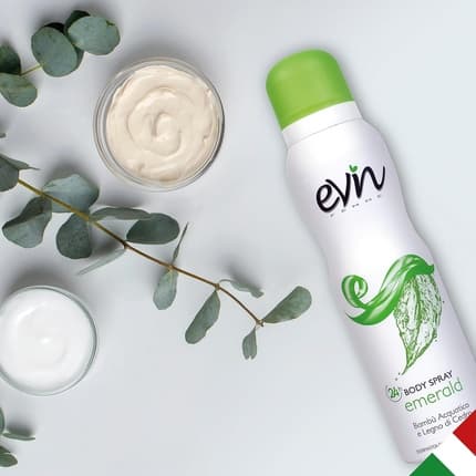 ‎Evin Evin Deodorant Emerald Aquatic Bamboo and Cedarwood 24h Active Formula Dermatologically Tested Déodorant (Déo) Femme 150ml