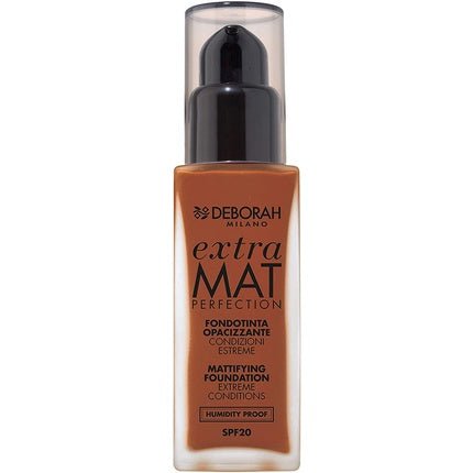 Deborah Extra Mat Perfection Foundation N.06 Caramel Finish Opaque Texture No Transfer and Humidity Proof SPF20 30ml - Maison des fragrances