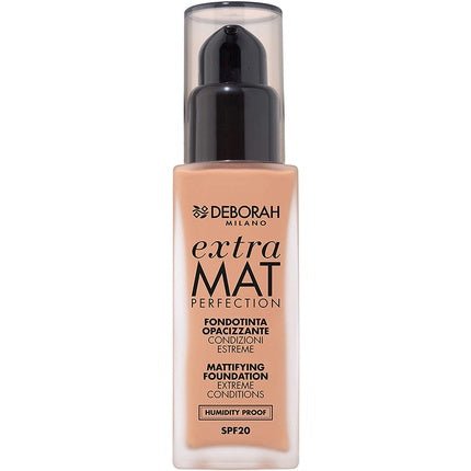 Deborah Extra Mat Perfection Foundation N.3.1 Light Gold Finish Opaque Texture No Transfer and Humidity Proof SPF20 30ml - Maison des fragrances