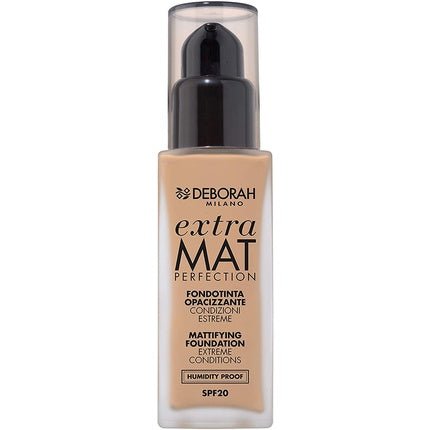 Deborah Extra Mat Perfection Foundation N.3.3 Gold Finish Opaque Texture No Transfer and Humidity Proof SPF20 30ml - Maison des fragrances