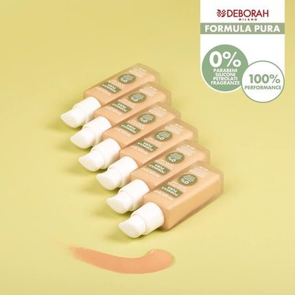 Deborah Milano Foundation Pure Extra Mat SPF 20 with Natural Ingredients 05 Amber Matting Anti - Shine and Seboregulating Gives Smooth Matte Skin 30ml - Maison des fragrances