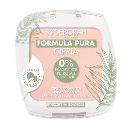 Deborah Milano Pura Compact Mattifying Powder Bio Formula 10g Color Fair 1 - Maison des fragrances