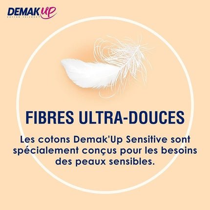 Demak'Up Sensitive Makeup Remover Pads for Face and Eyes 64 Natural Cotton Pads - Maison des fragrances