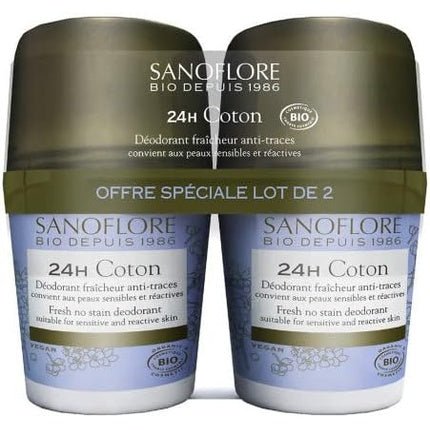 Déodorant Bille Fraîcheur Anti-Traces - Coton - 2 x 50 ml - Maison des fragrances