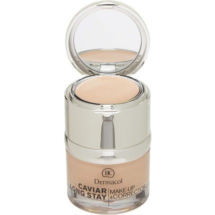 Dermacol 2 - in - 1 Long - Stay Foundation & Concealer with Caviar Moisturizing and Mattifying Pale - Maison des fragrances