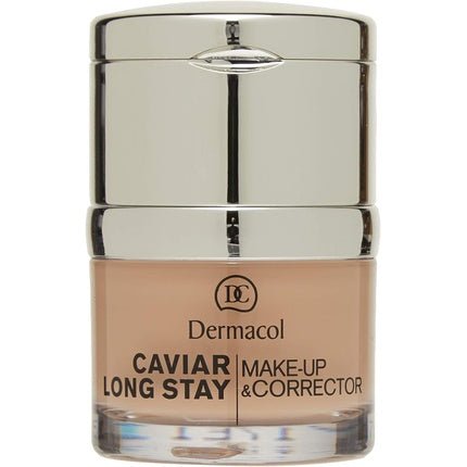 Dermacol 2 - in - 1 Long - Stay Foundation & Concealer with Caviar Moisturizing and Mattifying Pale - Maison des fragrances