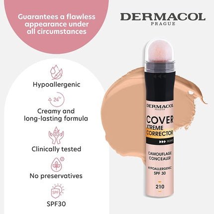 Dermacol Cover Xtreme Corrector Contour Stick with SPF30 High Coverage Light Formula Dark Circle Colour Corrector for Acne - Prone Skin 8.00ml - Maison des fragrances