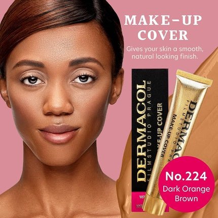 Dermacol Full Coverage Foundation Liquid Makeup Matte Foundation with SPF 30 Waterproof Foundation for Oily Skin Acne & Under Eye Bags Long - Lasting Makeup Products 30g Shade 224 - Maison des fragrances